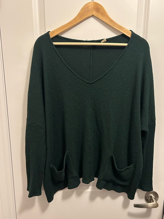 BDG Sweaters - BDG urban outfitters  Deep Green V-Neck Ribbed Sweater with Pockets
